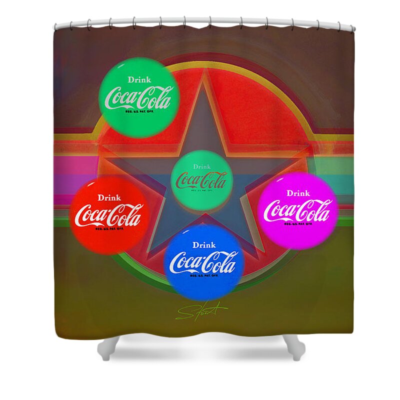 Insignia Shower Curtain featuring the digital art Multi Cola Candy by Charles Stuart