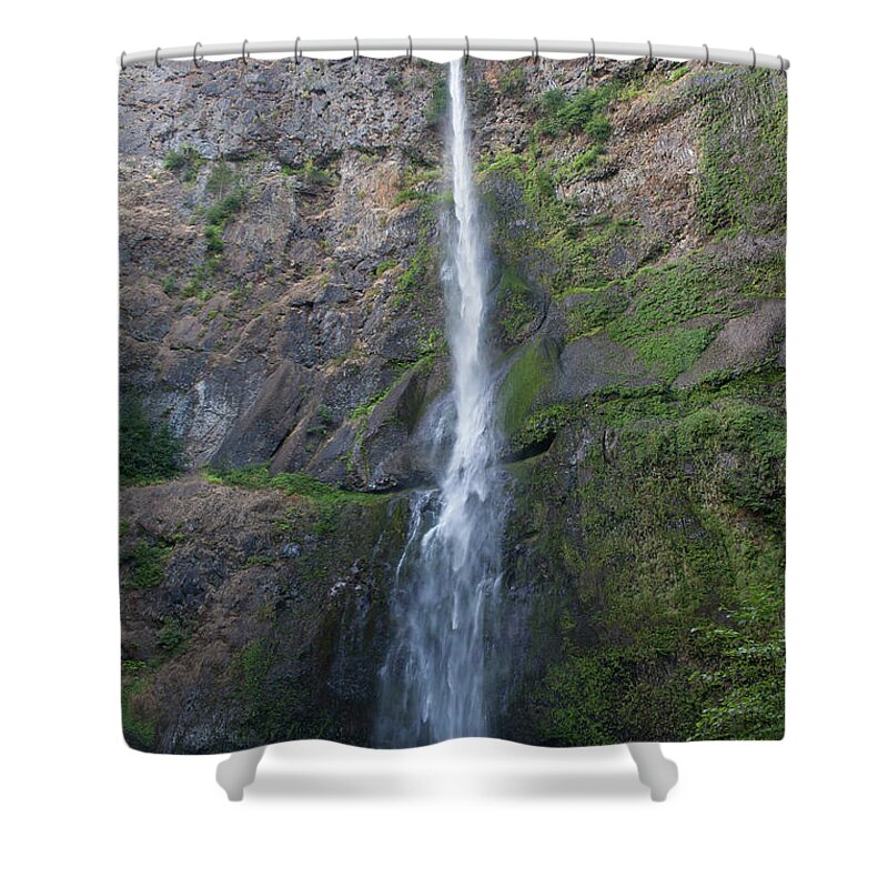 Wingsdomain Shower Curtain featuring the photograph Multnomah Falls in the Columbia River Gorge in Oregon 5d3579 by Wingsdomain Art and Photography