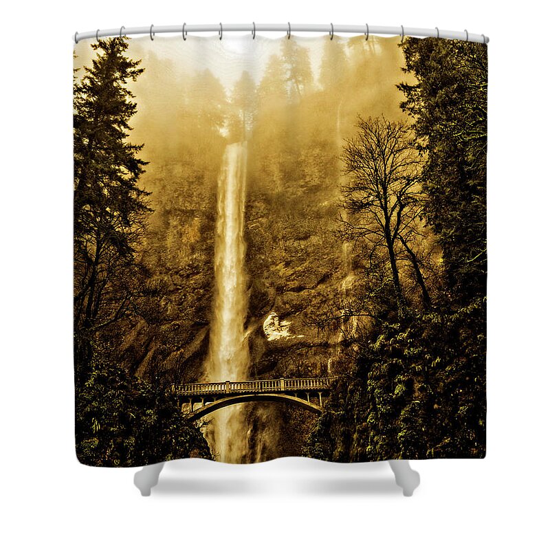 Rebecca Dru Shower Curtain featuring the photograph Multnomah Falls by Rebecca Dru