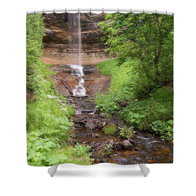Waterfall Shower Curtain featuring the photograph Munising Falls by Paul Rebmann