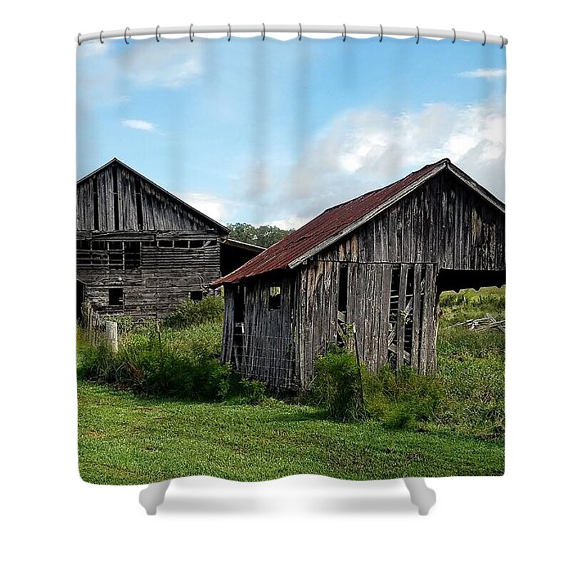 Cabin Shower Curtain featuring the photograph Murphy Highway Twosome by Joe Duket