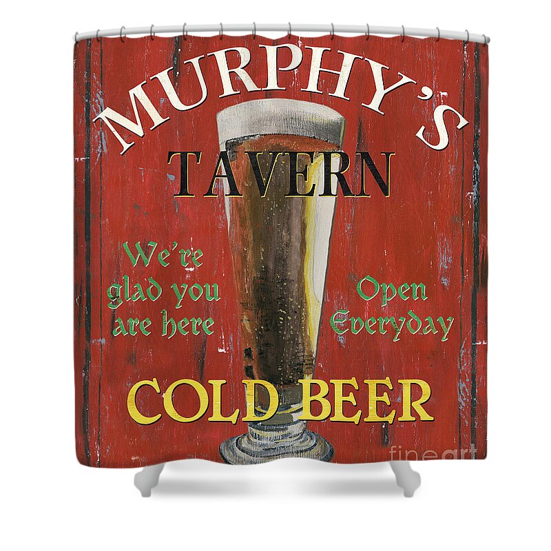 Beer Shower Curtain featuring the painting Murphy's Tavern by Debbie DeWitt