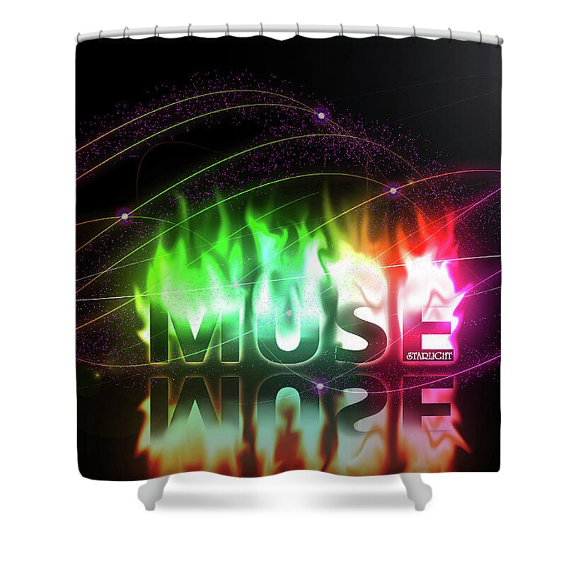 Muse Shower Curtain featuring the digital art Muse by Maye Loeser