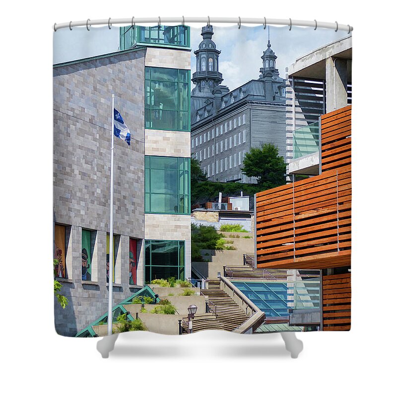 Quebec City Shower Curtain featuring the photograph Musee de la Civilisation by David Thompsen