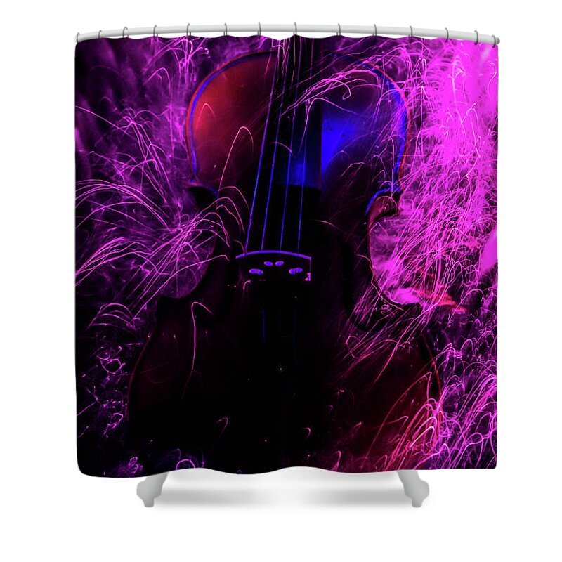  Shower Curtain featuring the photograph Music Light Painting by Gerald Kloss
