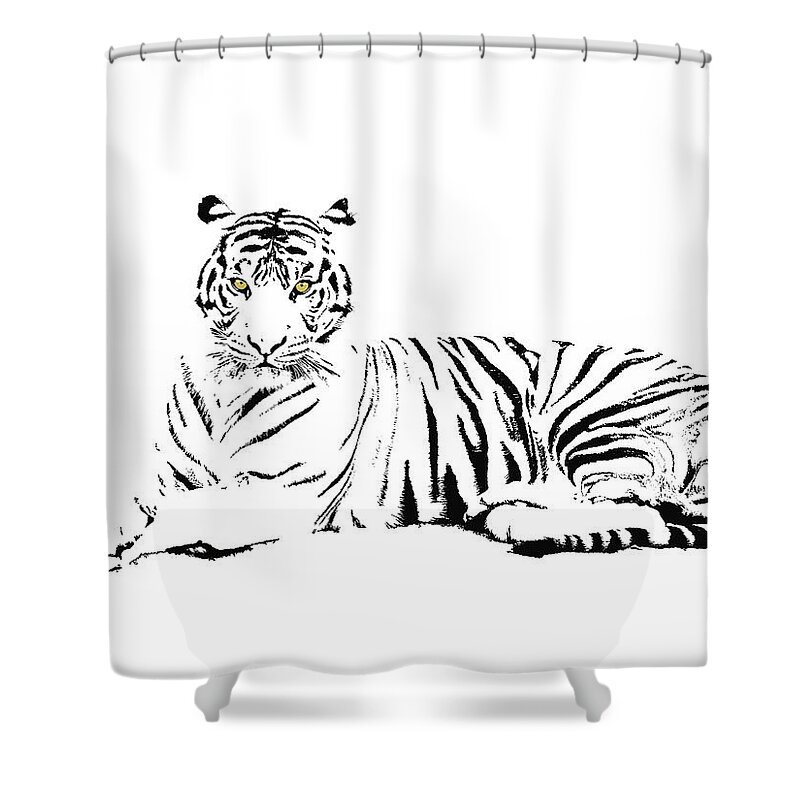 Terence The Tiger Shower Curtain featuring the digital art Music Notes 25 by David Bridburg
