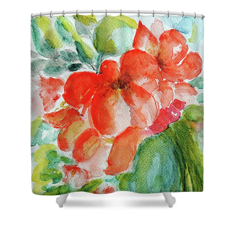 Roses Shower Curtain featuring the painting Music Of My Heart by Jasna Dragun