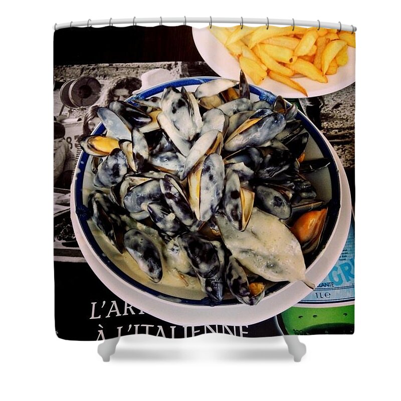 Shoes Shower Curtain featuring the photograph Mussels at France by Delayla Monnee