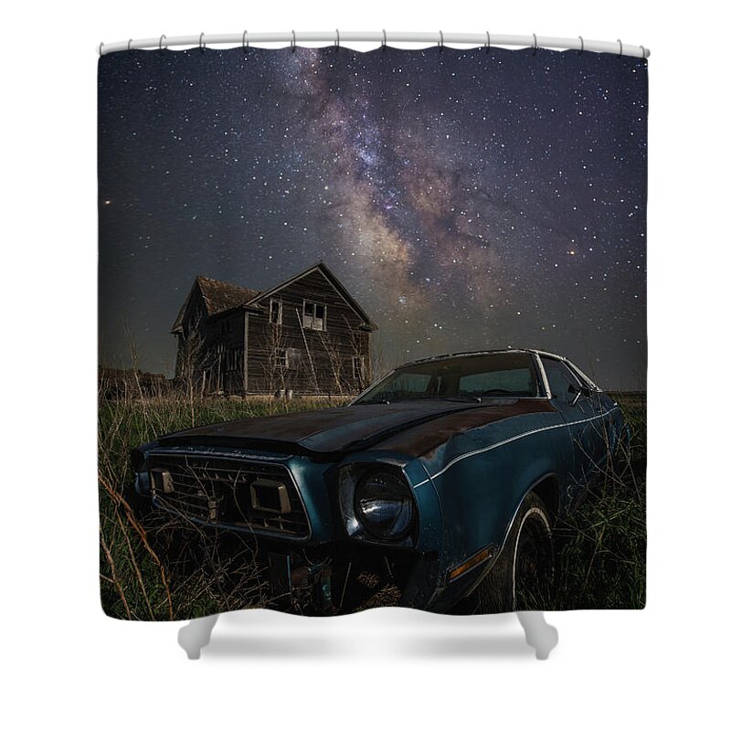Astrophotography Shower Curtain featuring the photograph Mustang II by Aaron J Groen