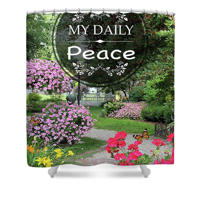 Peace Shower Curtain featuring the digital art My Daily Peace by Jean Plout