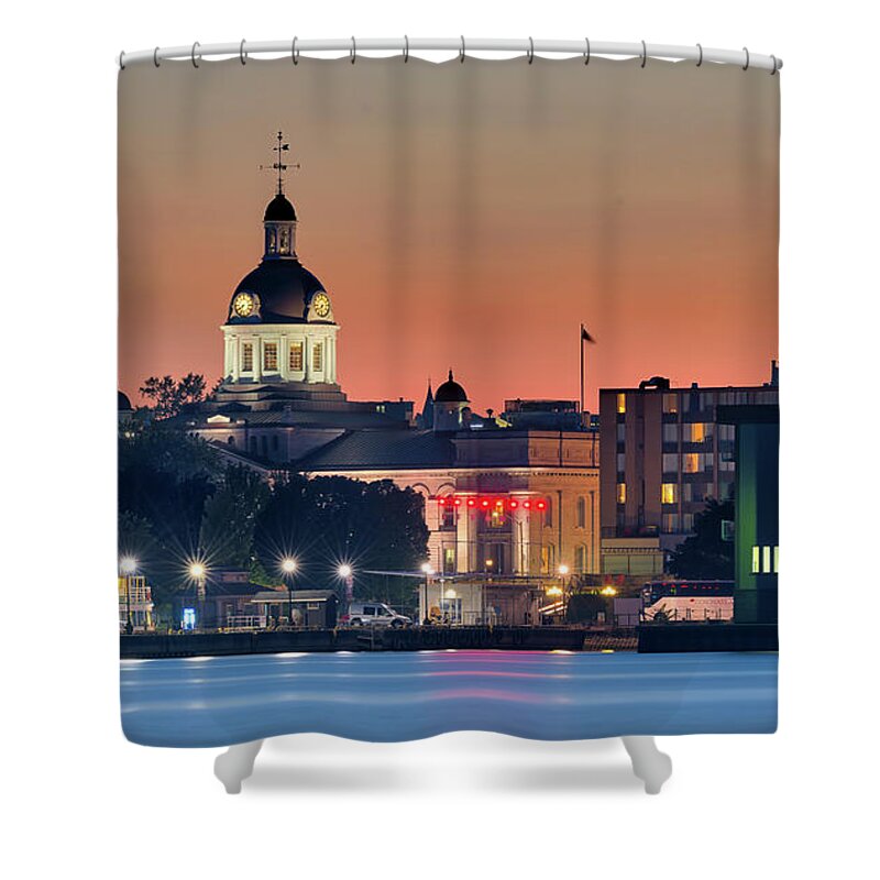 Sunset Shower Curtain featuring the photograph My home town at night... by Ian Sempowski