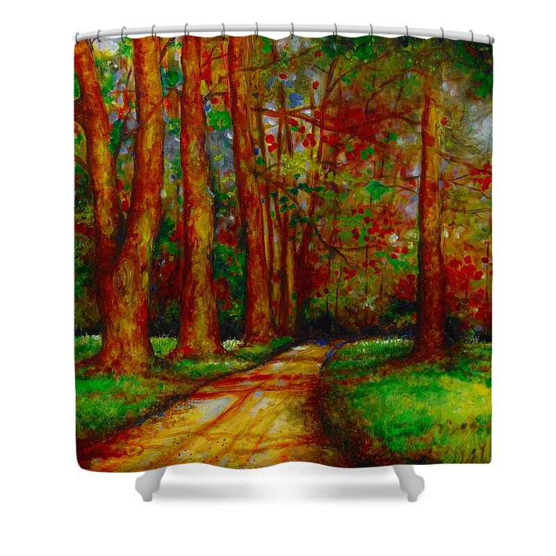Landscape Shower Curtain featuring the painting My Land by Emery Franklin
