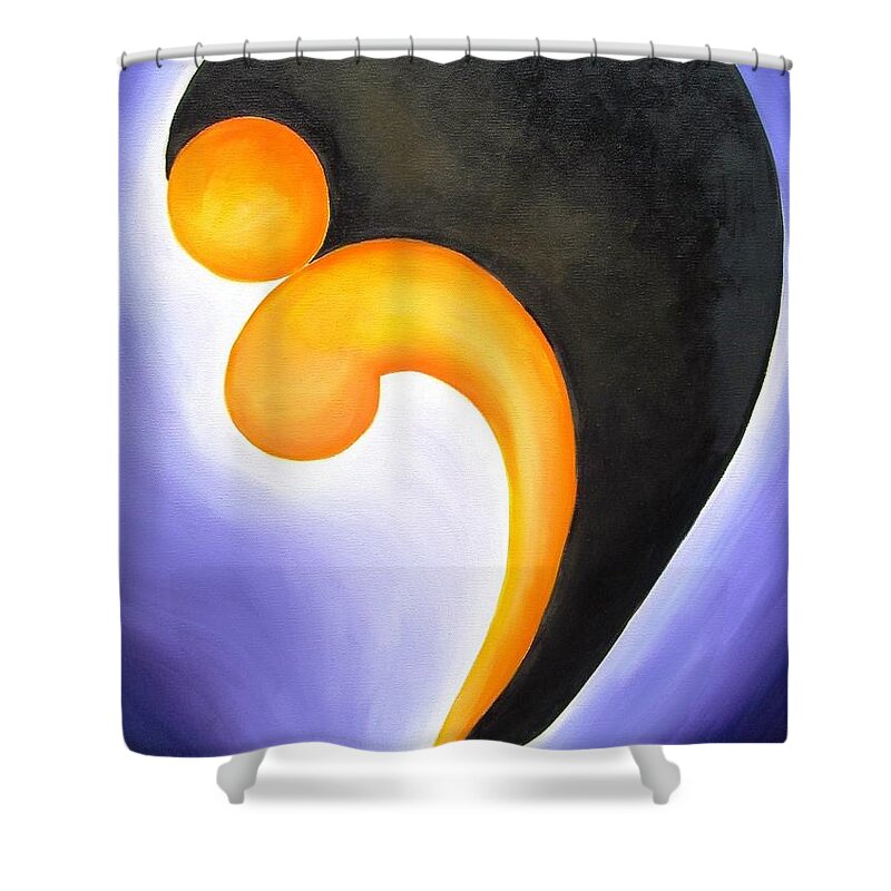 Circle Shower Curtain featuring the painting My Luggage... weighs on my back by Jennifer Hannigan-Green
