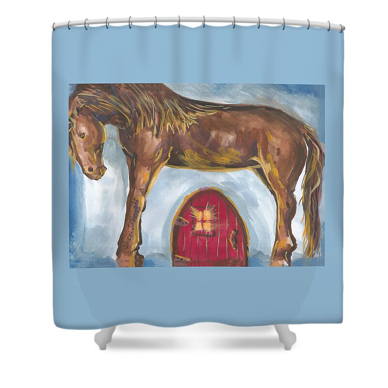 My Mane House Shower Curtain featuring the painting My Mane House by Sheri Jo Posselt