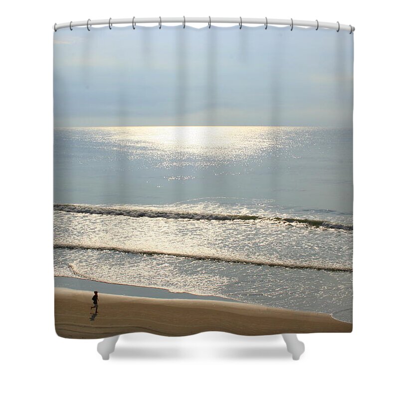 Seascape Shower Curtain featuring the photograph My morning run by Julie Lueders 