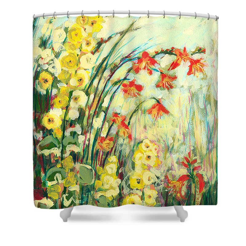 Impressionist Shower Curtain featuring the painting My Secret Garden by Jennifer Lommers