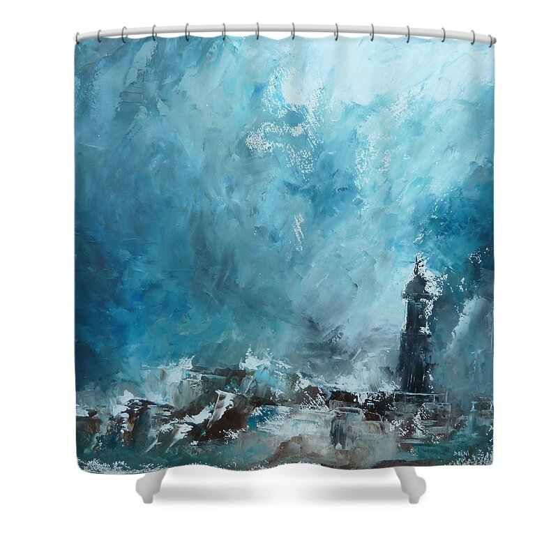 Faith Shower Curtain featuring the painting My shield and faith by Christopher Delni Offord