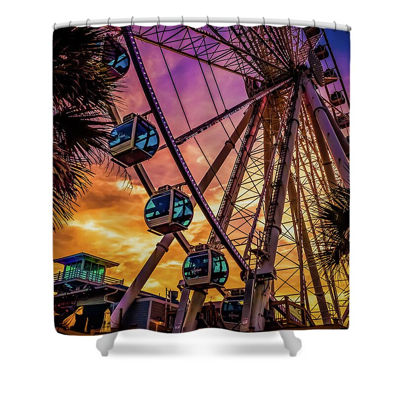 Amusements Shower Curtain featuring the photograph Myrtle Beach Skywheel by David Smith