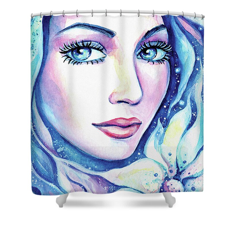 Flower Fairy Shower Curtain featuring the painting Mysterious Flower by Eva Campbell