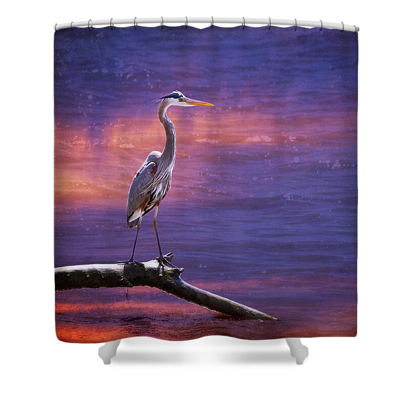 Bird Shower Curtain featuring the photograph Mystical Heron by Amy Jackson