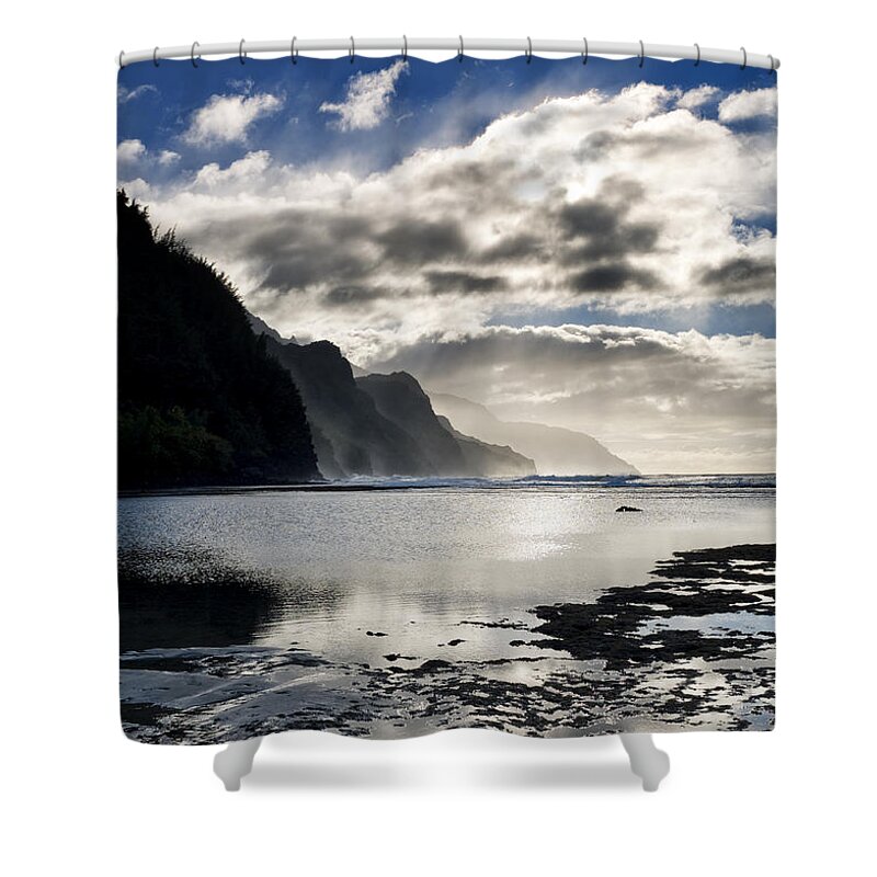 Na Pali Coast Shower Curtain featuring the photograph Na Pali Coast Kauai Hawaii by Brendan Reals