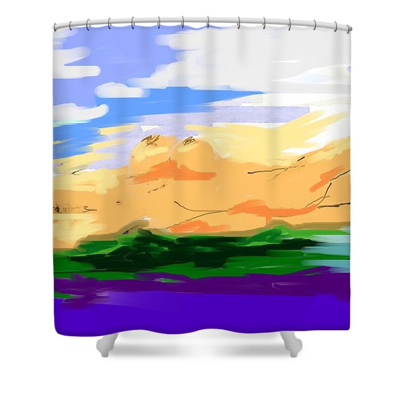 Naked Landscape Shower Curtain featuring the painting Naked Landscape by Martin Howard