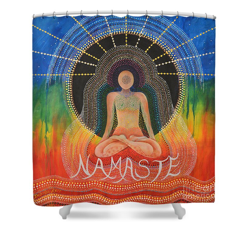 Namaste Shower Curtain featuring the painting Namaste' by Deborha Kerr