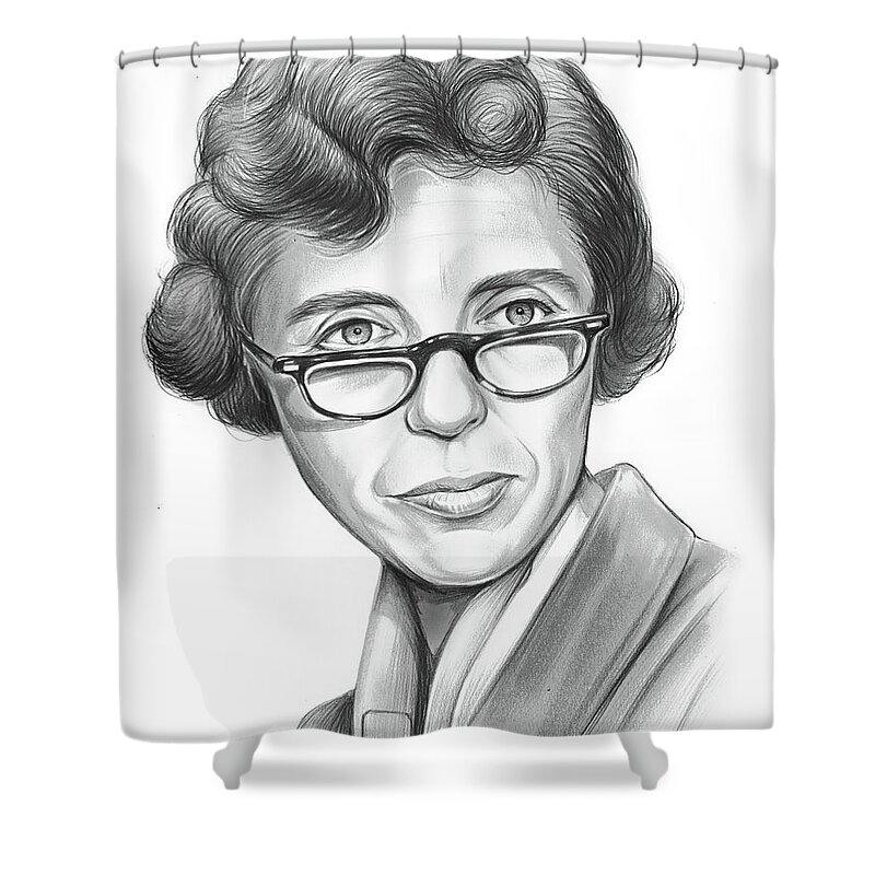 Nancy Culp Shower Curtain featuring the drawing Nancy Culp by Greg Joens