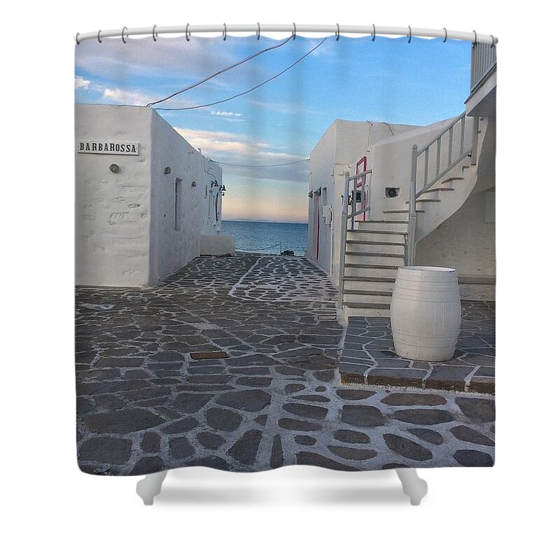Colette Shower Curtain featuring the photograph Naoussa Late Day Paros Island by Colette V Hera Guggenheim