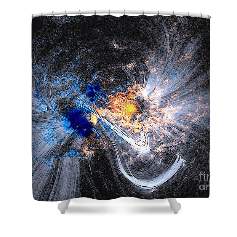 Nasa Shower Curtain featuring the photograph NASA Coronal Loops Over a Sunspot Group by Rose Santuci-Sofranko