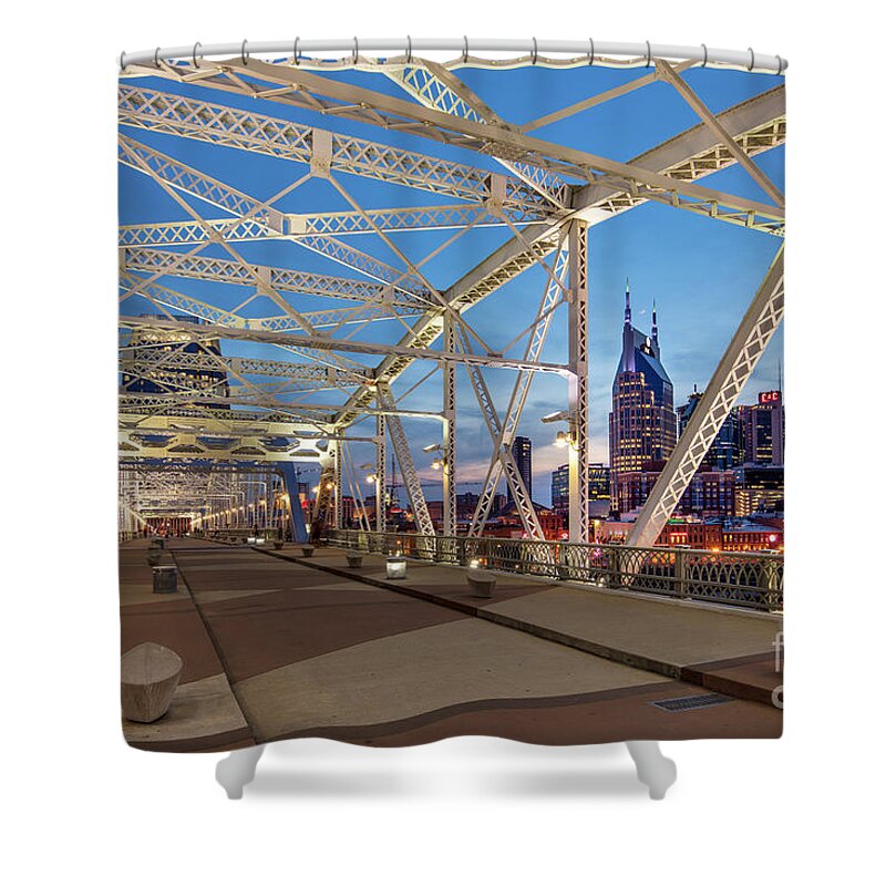 Nashville Shower Curtain featuring the photograph Nashville Bridge by Brian Jannsen