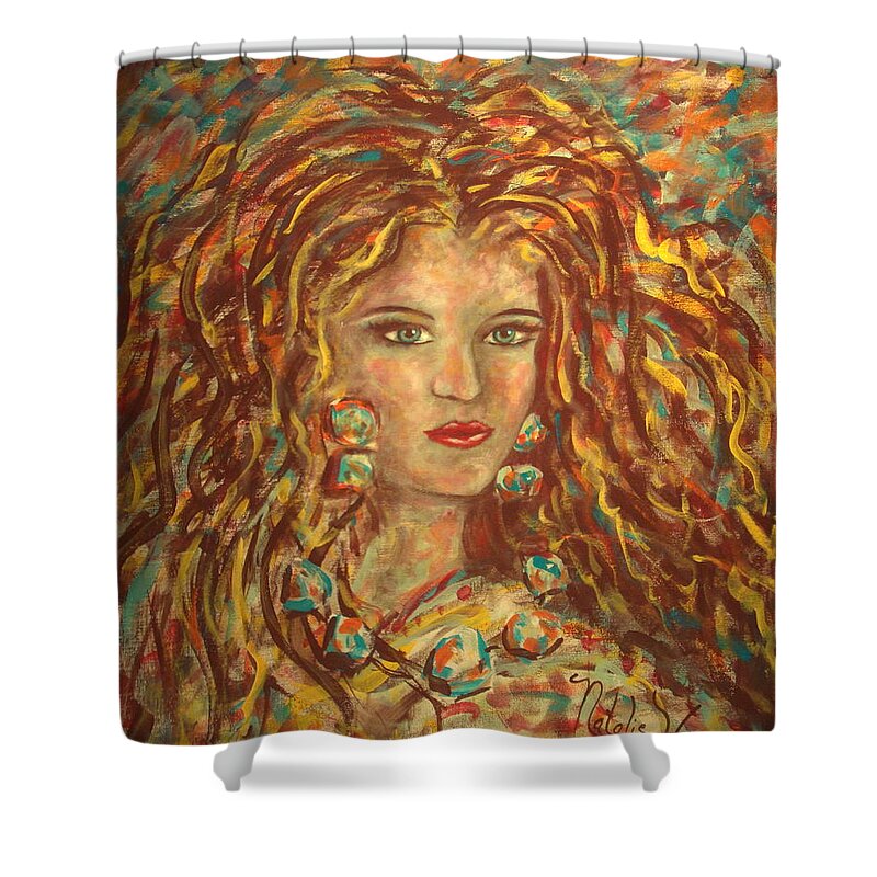 Natashka Shower Curtain featuring the painting Natashka by Natalie Holland