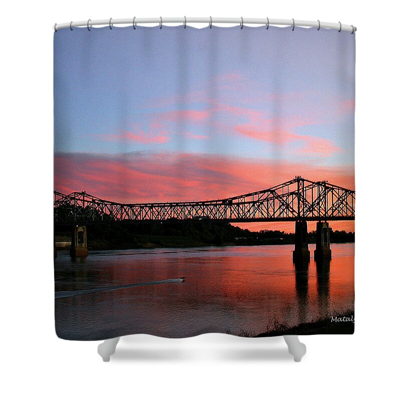 Sunset Shower Curtain featuring the photograph Natchez Sunset by Matalyn Gardner