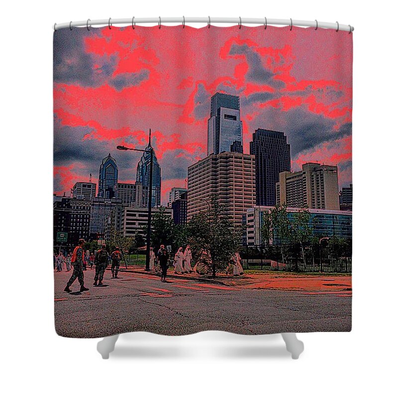 Igers_philly Shower Curtain featuring the photograph Nationally Guarded Nuns by Ryan Johnston