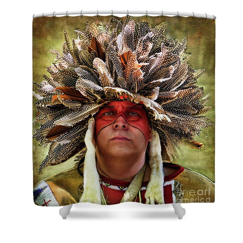 Native American Shower Curtain featuring the photograph Native American by Norma Warden