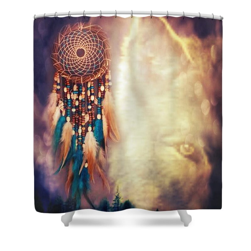 Native Lands Shower Curtain featuring the digital art Native Lands by Maria Urso