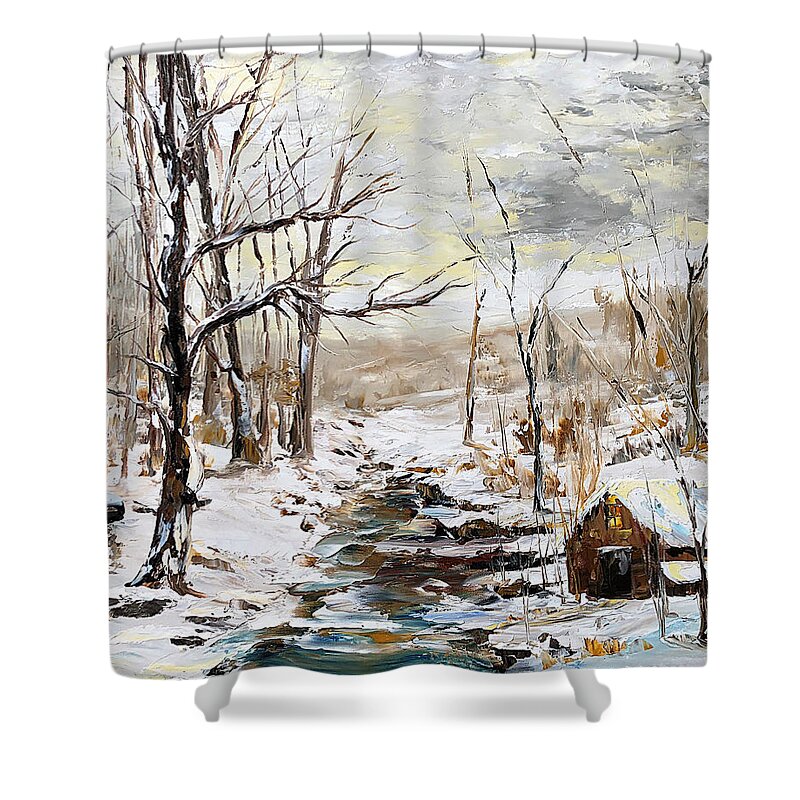  Shower Curtain featuring the painting Natural Forest by Kevin Brown