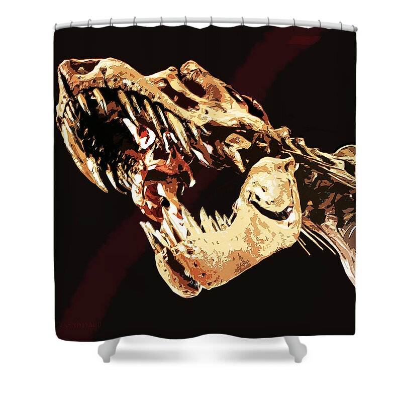 T-rex Shower Curtain featuring the photograph Natural History- T Rex by Susan Vineyard