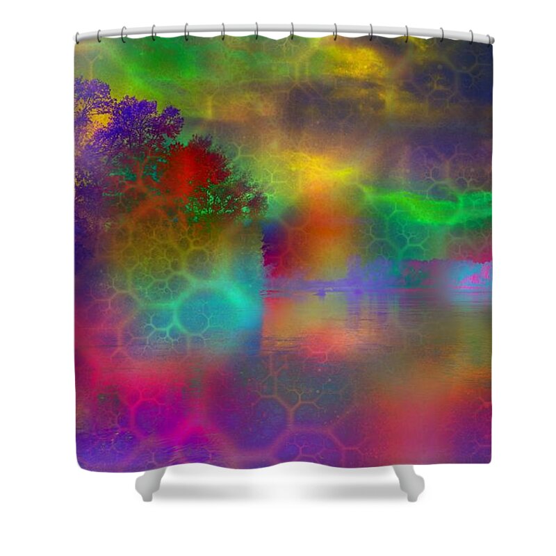 Nature Shower Curtain featuring the digital art Nature Abstract by Lilia S