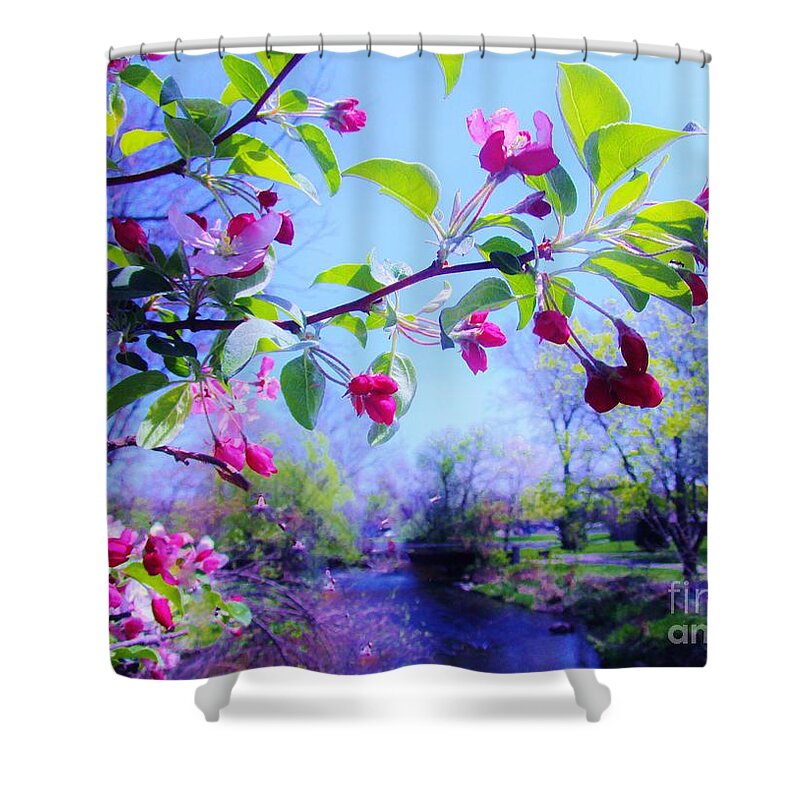 Cherry Blossoms Shower Curtain featuring the photograph Nature Awakening by Sharon Ackley