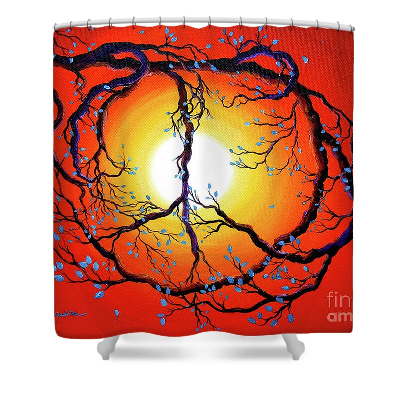 Zen Shower Curtain featuring the painting Nature's Bright Peace by Laura Iverson