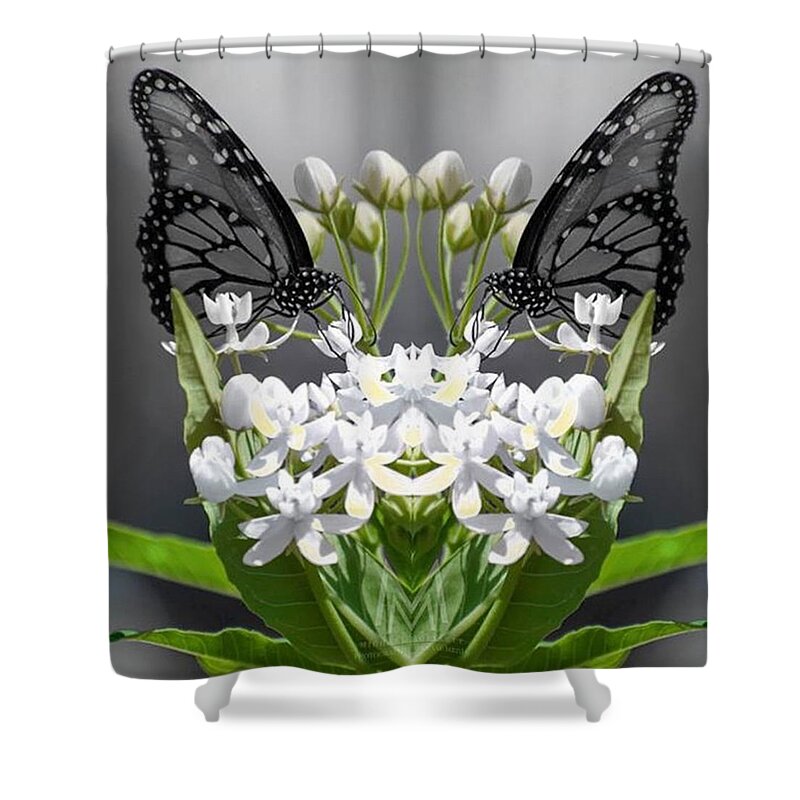Butterfly Shower Curtain featuring the photograph Natures Reflection #butterfly #insect by Michael Moriarty