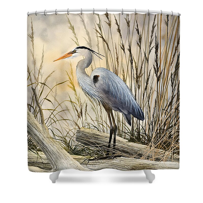 Heron Fine Art Prints Shower Curtain featuring the painting Nature's Wonder by James Williamson