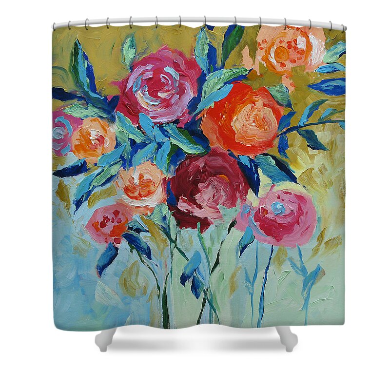 Art Shower Curtain featuring the painting Nature's Wonder by Linda Monfort