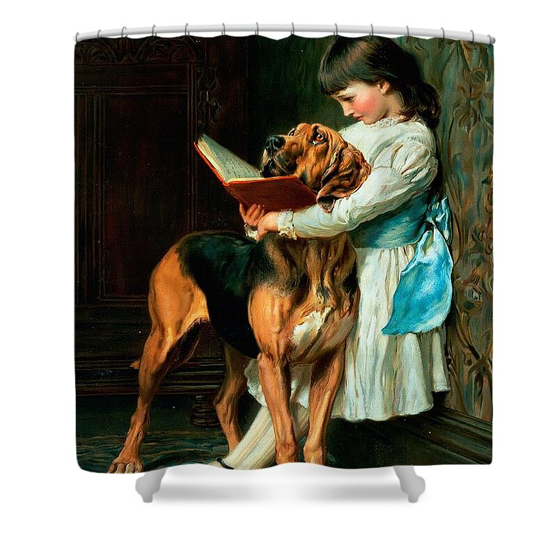 Naughty Shower Curtain featuring the painting Naughty Boy or Compulsory Education by Briton Riviere