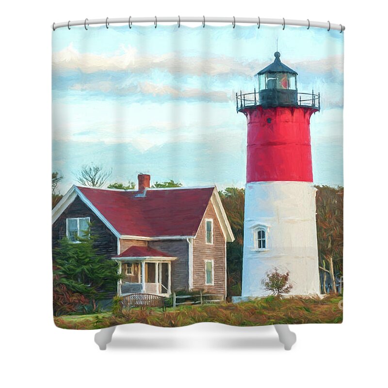 Nauset Light Shower Curtain featuring the photograph Nauset Light by Michael James