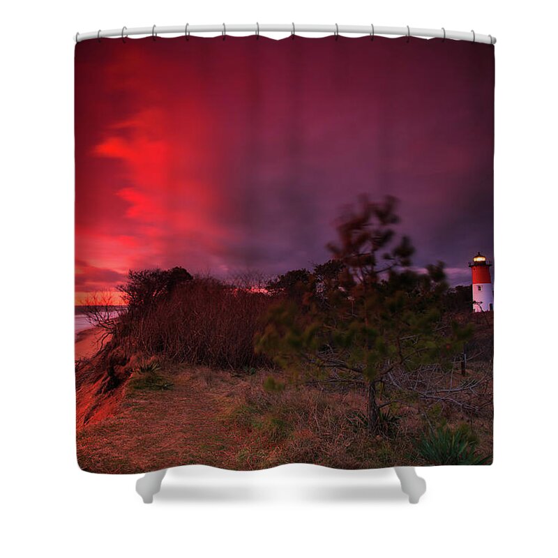 Nauset Shower Curtain featuring the photograph Nauset Lighthouse Sunrise by Darius Aniunas