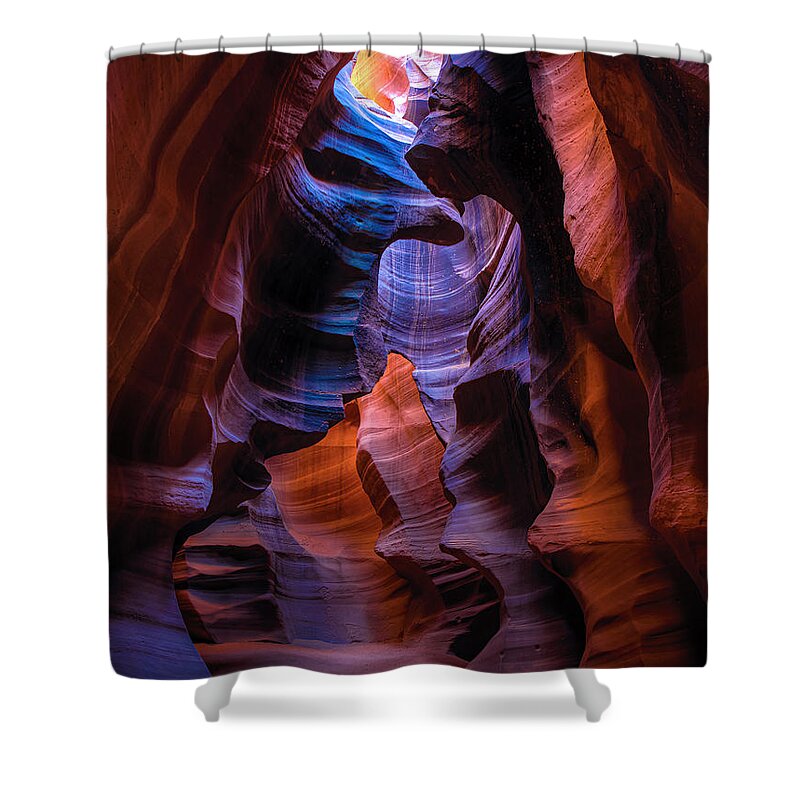 Antelope Canyon Shower Curtain featuring the photograph Navajo Curtains by Peter Kennett