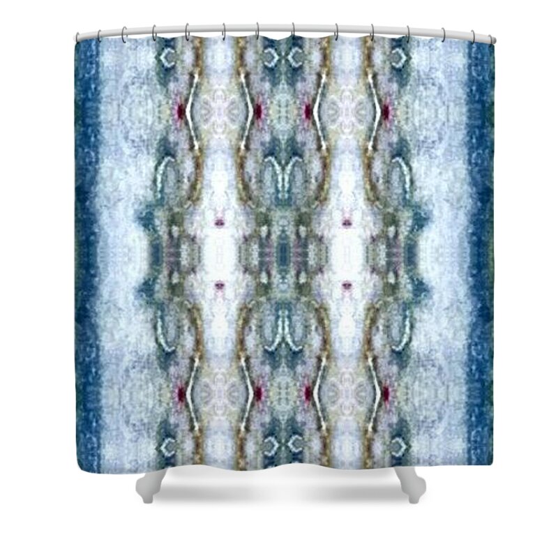 Chalk Abstract Slightly Digital Enhancement Contemporary Abstract Art Print Shower Curtain featuring the digital art Nazca by Roy Hummel