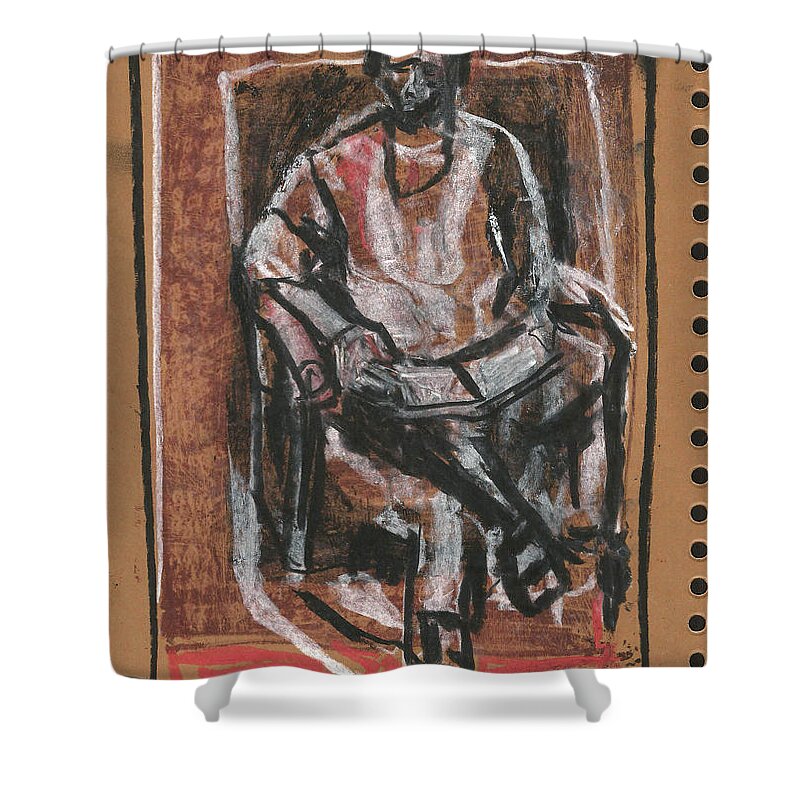 Sketch Shower Curtain featuring the drawing Nb1 P16 by Edgeworth Johnstone